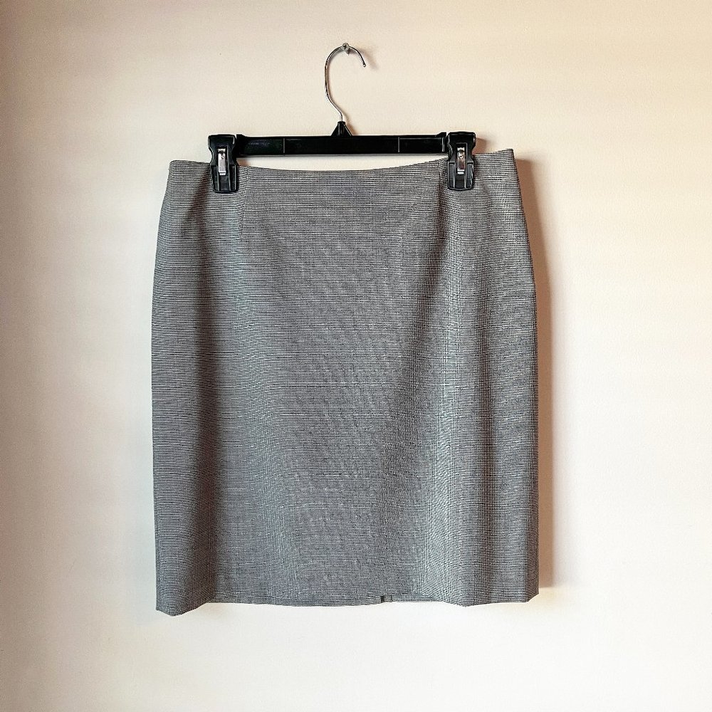 Ann Taylor Wool Blend Houndstooth Professional Skirt